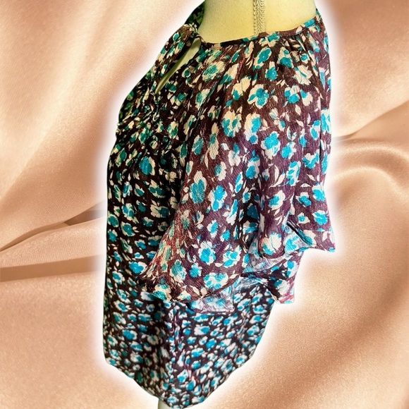 NWT Ramy Brook NY ‘Sidney’ Tie Neck Silk-Blend Top in “Roco” Floral Size Small - Picture 7 of 16